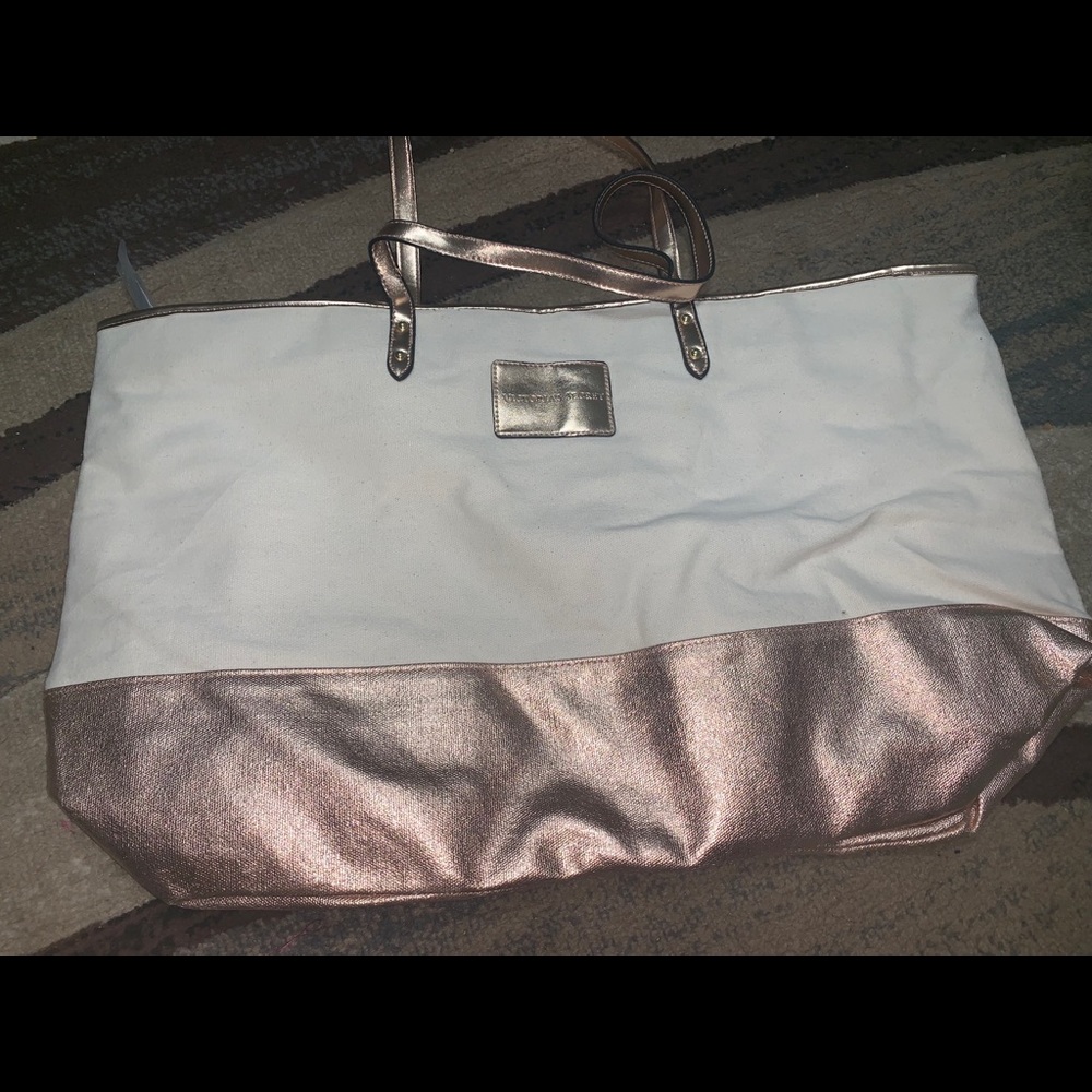 Victoria Secret Rose Gold and white tote new brand